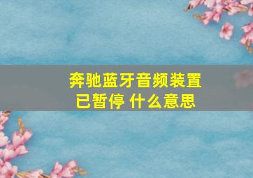 奔驰蓝牙音频装置已暂停 什么意思